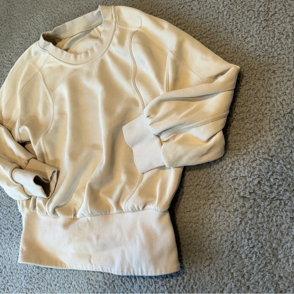 EUC Lululemon Women’s Softstreme Ribbed Hem Pullover Bone Ivory Off white Size 6 - Picture 5 of 8